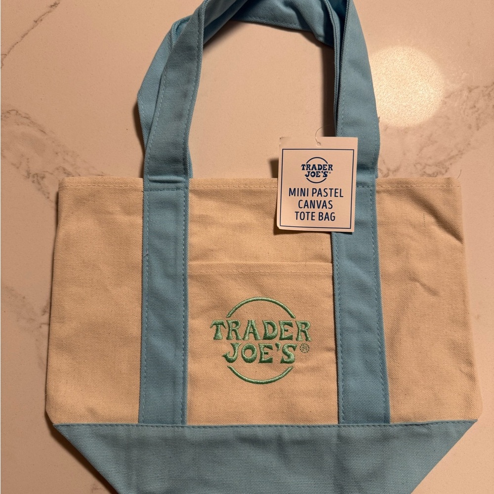 Trader Joe's Mini Pastel Blue Tote Bag